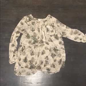 Sheer one pocket popover tunic